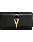 Saint Laurent Large Chyc with Python Insert Clutch - Lyst