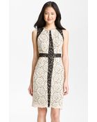 Donna Ricco Contrast Lace Overlay Sheath Dress - Lyst