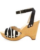 Michael Kors Easton Wood Wedge Sandal - Lyst
