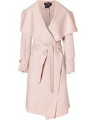 Ferragamo Cream Pearl Cashmere And Wool Blend Coat - Lyst