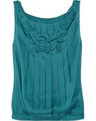 Diane von Furstenberg Mikaela Pleated Stretch Silk Top - Lyst