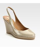 Elie Tahari Alexia Patent Leather Slingback Wedges - Lyst