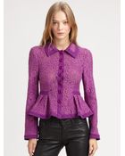 Nanette Lepore Summer Flame Lace Peplum Jacket - Lyst