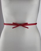 Prada Saffiano Skinny Bow Belt Fuoco - Lyst