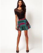 Asos Skater Skirt in Aztec Print - Lyst