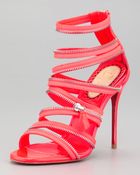 Christian Louboutin Unzip Patent Leather Booty Sandal Pink - Lyst