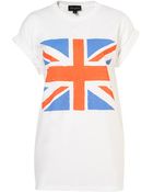 Topshop Union Jack Tee - Lyst