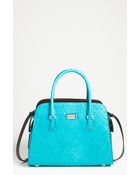 Michael Kors Gia Ostrich Embossed Leather Satchel - Lyst
