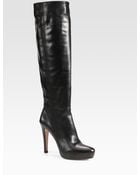 Prada Leather Over-The-Knee Platform Boots - Lyst