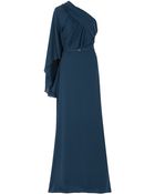 Elie Saab One Shoulder Drape Sleeve Gown - Lyst