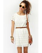 Nasty Gal Belted Crochet Dress - Lyst