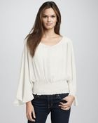 Beyond Vintage Batwing Blouse with Lace Yoke - Lyst