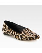 Dolce & Gabbana Crochet Leopard Print Smoking Slippers - Lyst