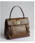Saint Laurent Calfskin and Canvas Muse Two Satchel - Lyst
