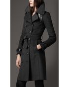 Burberry Long Wool And Cashmere Blend Trench Coat - Lyst