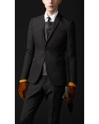 Burberry Prorsum Skinny Fit Compact Canvas Wool Jacket - Lyst