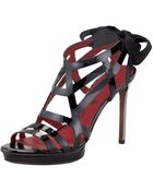 Lanvin Patent Leather Cage Sandal - Lyst