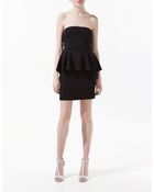 Zara Dress with Frill Around The Waist - Lyst