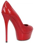Casadei 140mm Python Print Open Toe Pumps - Lyst