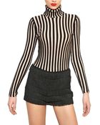 Moschino Turtle Neck Striped Wool Knit Sweater - Lyst