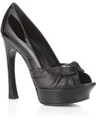 Saint Laurent Palais Bow Peep Toe - Lyst