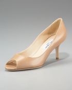 Jimmy Choo Gilbert Peeptoe Leather Pump - Lyst
