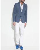 Zara Piqué Blazer with Elbow Patches - Lyst