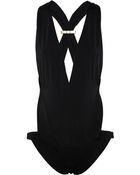 Balmain Plungefront Swimsuit - Lyst