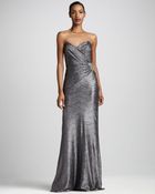 David Meister Gathered Metallic Gown - Lyst