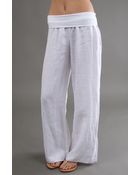 Hard Tail Roll Down Full Leg Pant in White - Lyst