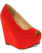 Office Witch Craft Wedge Red Microsuede - Lyst