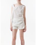 Zara Top with Gathered Shoulder - Lyst