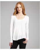 A.L.C. White Jersey Scoop Neck Long Sleeve Tshirt - Lyst