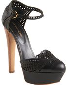Sergio Rossi Laser Cut Dorsay Sandal - Lyst