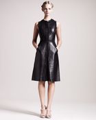 Valentino Embroidered Leather Dress - Lyst