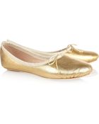 Chloé Metallic Leather Ballet Flats - Lyst
