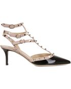 Valentino 65mm Rock Stud Patent Pointy Sandals - Lyst