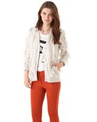 3.1 Phillip Lim Fringe Intarsia Cardigan - Lyst