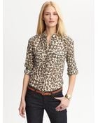 Banana Republic Heritage Leopard Military Shirt - Lyst