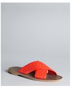 Bottega Veneta Fire Leather Intrecciato Sandals - Lyst
