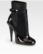 Fendi Calf Hair and Patent Leather Ankle Boots - Lyst