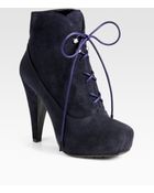 Proenza Schouler Suede Laceup Platform Ankle Boots - Lyst