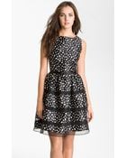 Taylor Dresses Belted Taffeta Fit and Flare Dress - Lyst