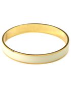 Anne Klein Gold Tone Ivory Enamel Bangle - Lyst