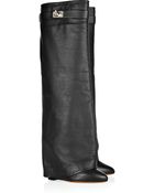 Givenchy Texturedleather Foldover Knee Boots - Lyst