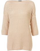 Topshop Knitted Grill Stitch Jumper - Lyst