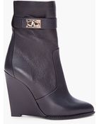 Givenchy Black Calfhigh Sharklock Wedges - Lyst