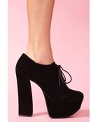 Nasty Gal Anne Platform Oxford Black - Lyst