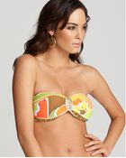Trina Turk Swimwear Lavascape Buckle Front Bandeau - Lyst