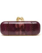Alexander McQueen Snakeskin and Swarovski Crystal Box Clutch - Lyst